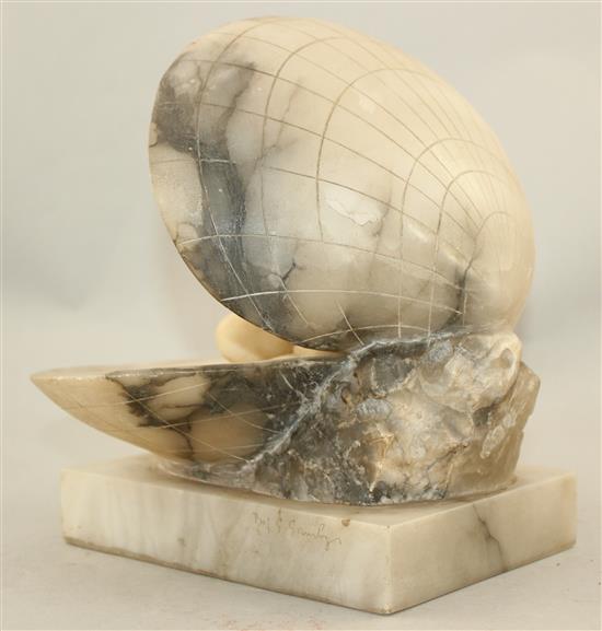 A late 19th century Italian carved alabaster model of a young girl, 9in.